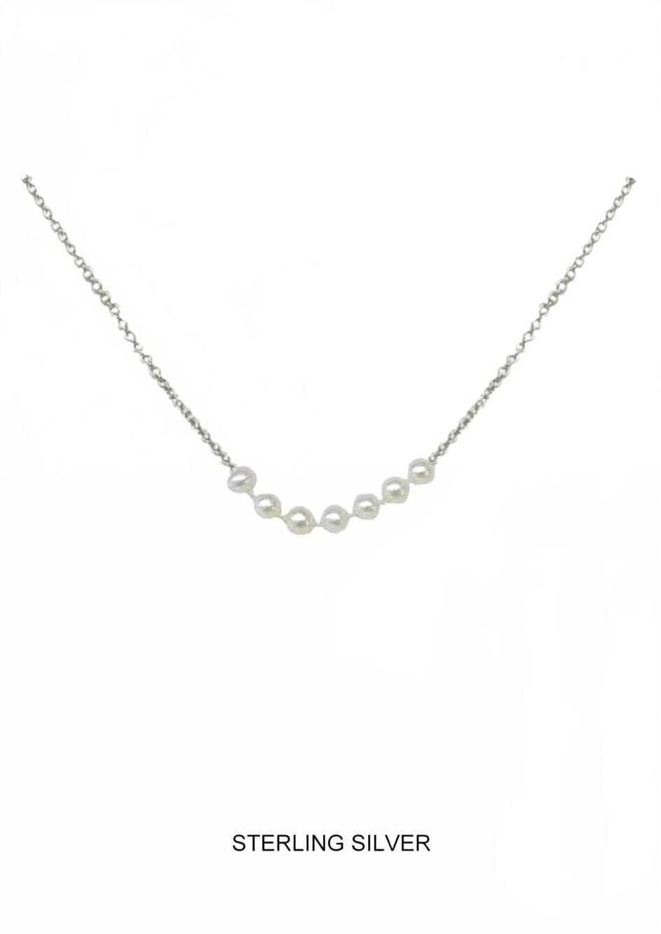 NEW SKOSH JEWELRY women's pearl daily prayer necklace in silver